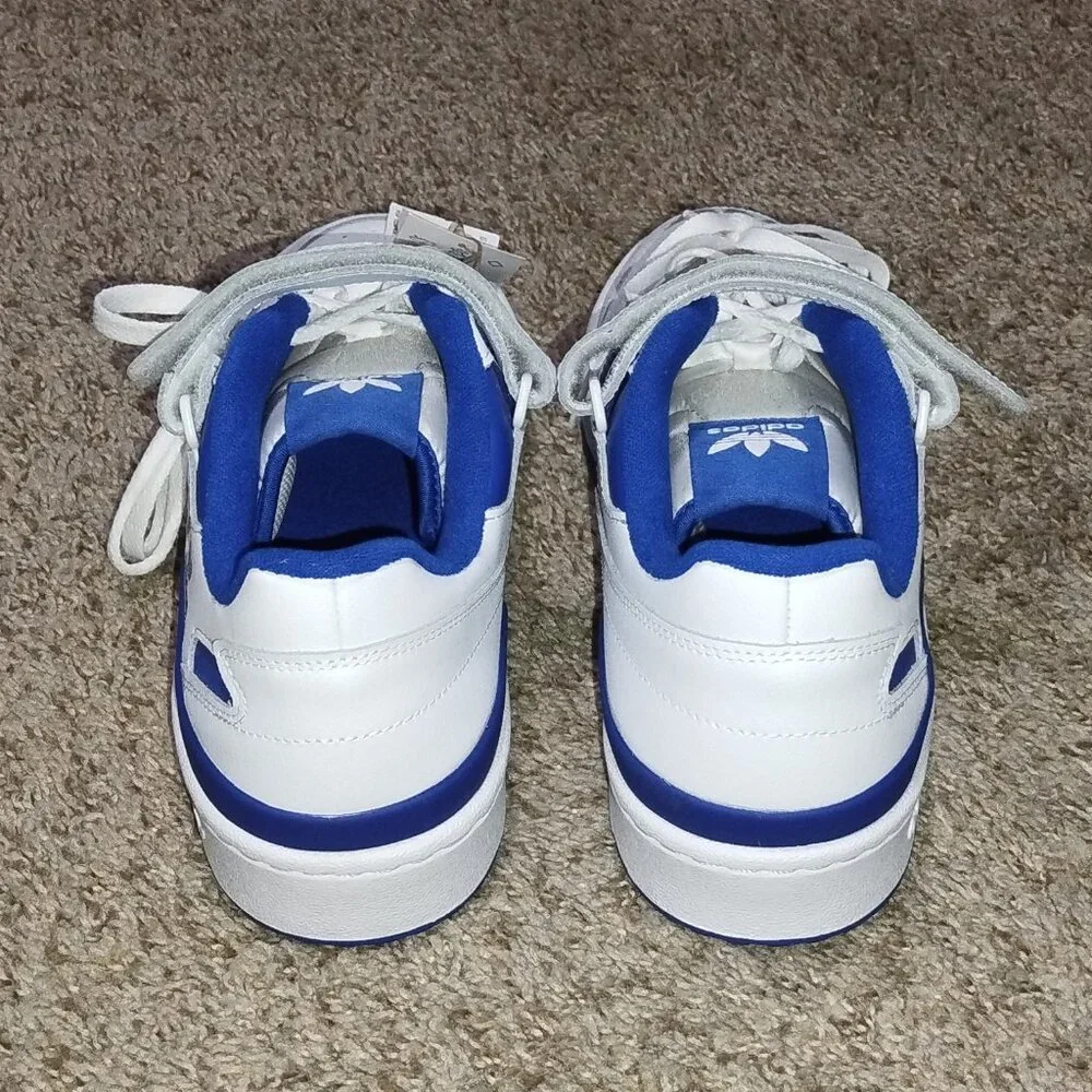 Men's Adidas White & Blue Forum Low Athletic Shoes Size US 11. NWT._4